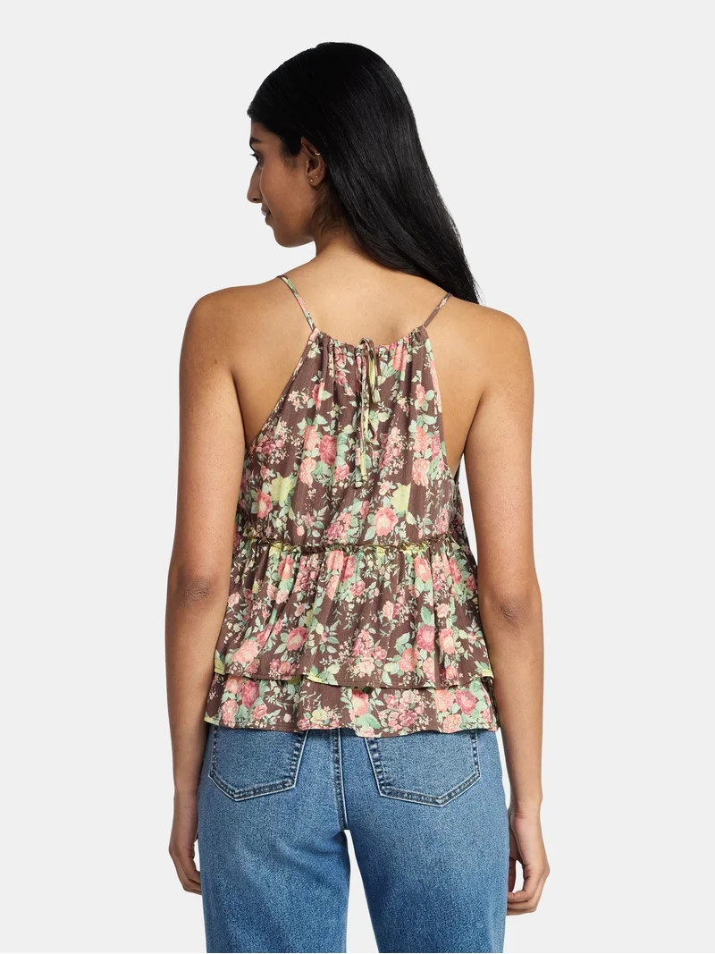 Madden NYC Women's Sleeveless Tiered Tank Top, Sizes XXS-XXL | Walmart (US)
