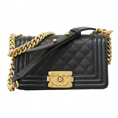 Chanel Shoulder Bag Boy Chain CaviarSkin Black Women's GZl1fpvt | eBay UK
