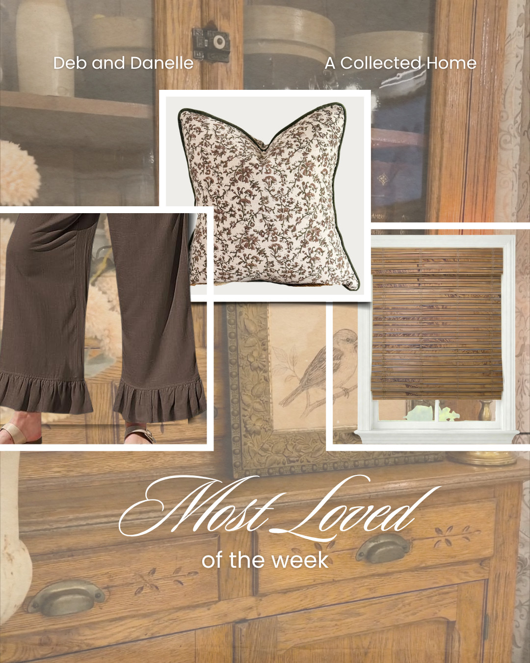 Our most-loved items of the week include my new ruffled pants. The green is almost sold out but there are so many color variations available. The list also includes these beautiful neutral, patterned pillows as well as our bathroom blinds. 

 #LTKSeasonal #LTKHome #LTKMidsize