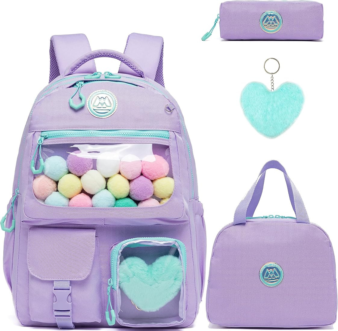 ZBAOGTW Cute Backpack for Girls Aesthetic Backpack Clear School Backpack for Girls Backpack with ... | Amazon (US)