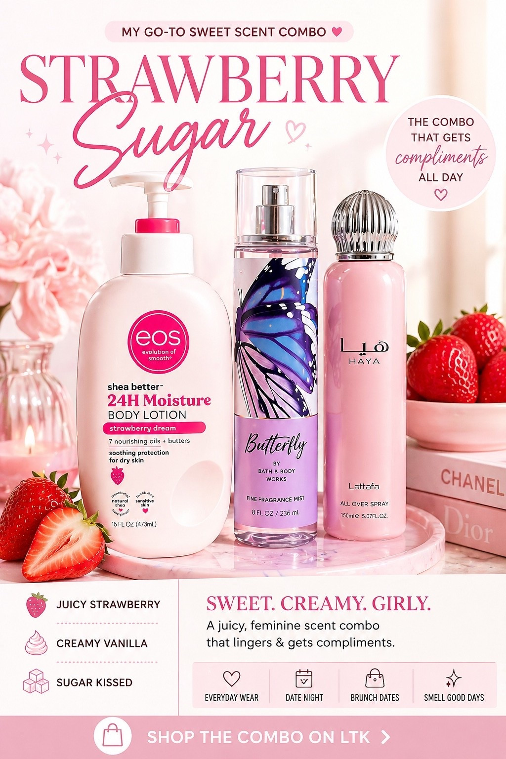 Strawberry Sugar 🍓💗 my go-to sweet scent combo

Layer these for a juicy, creamy, feminine vibe that lasts ALL day ✨
Perfect for everyday wear + guaranteed compliments

Shop the combo (or similar finds) linked 💕

#LTKBeauty #LTKMothersDay #LTKselfcare