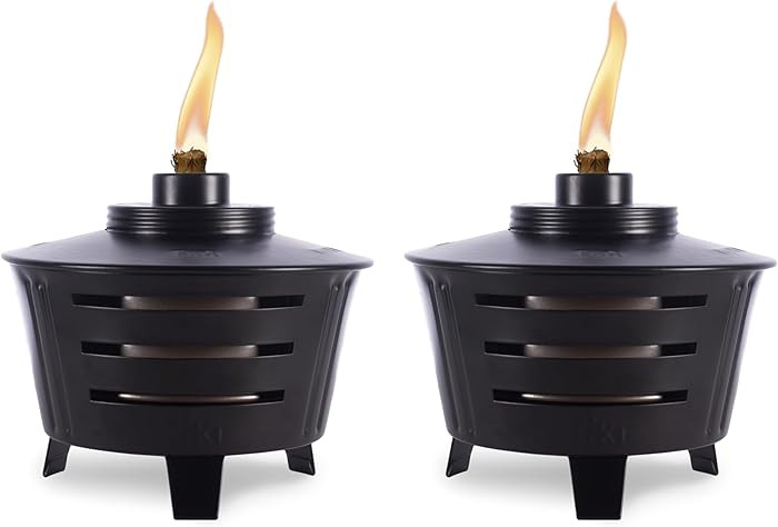TIKI Mini Fire Pit Tabletop Torch 2-Pack, Outdoor Decorative TIKI Torch for Patio, Backyard, and ... | Amazon (US)