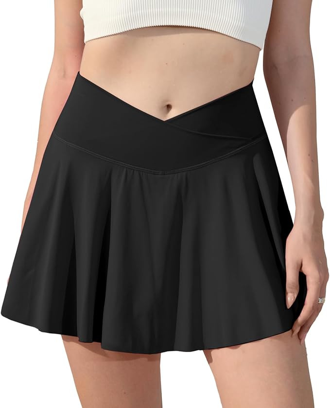 Vertvie Women Tennis Skirt Flowy Pleated Skorts Golf Athletic Skirts with Shorts Pockets High Wai... | Amazon (US)