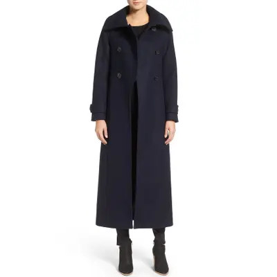 Mackage Elodie Double Breasted Military Maxi Coat in Otter at Nordstrom, Size Large | Nordstrom
