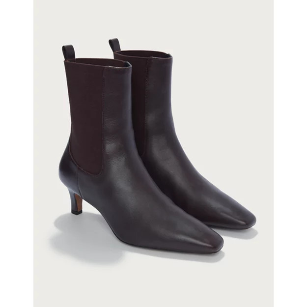 Leather Kitten Heel Boots | The White Company UK & ROW