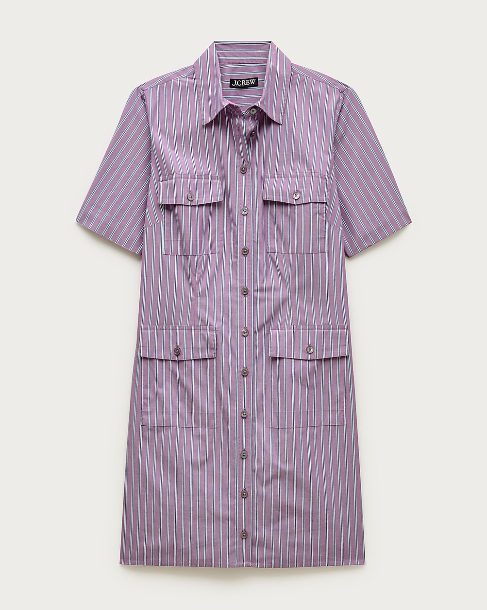 Tall utility shirt-dress in striped cotton poplin | J. Crew US