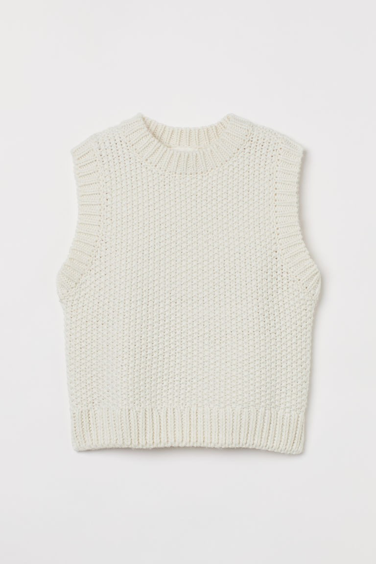 H & M - Knit Sweater Vest - White | H&M (US + CA)