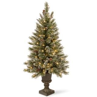 5ft. Pre-Lit Glittery Bristle® Entrance Artificial Christmas Tree, Clear Lights | Michaels | Michaels Stores