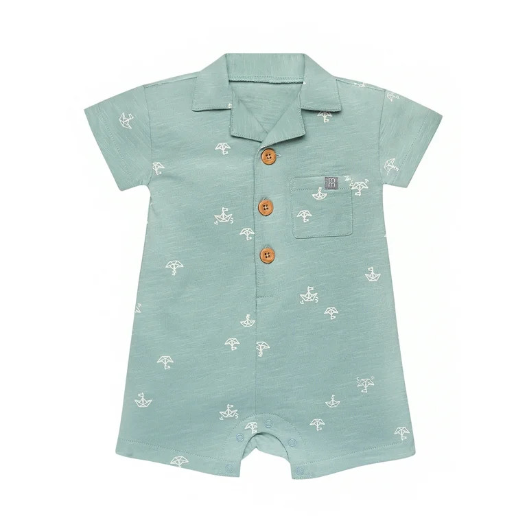 Modern Moments by Gerber Baby Boy Short Sleeve Romper, Sizes 0/3 Months - 24 Months | Walmart (US)