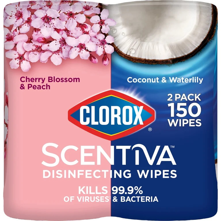 Clorox Scentiva Disinfecting Wipes, Value Pack, 75 Count Each, Pack of 2 | Walmart (US)