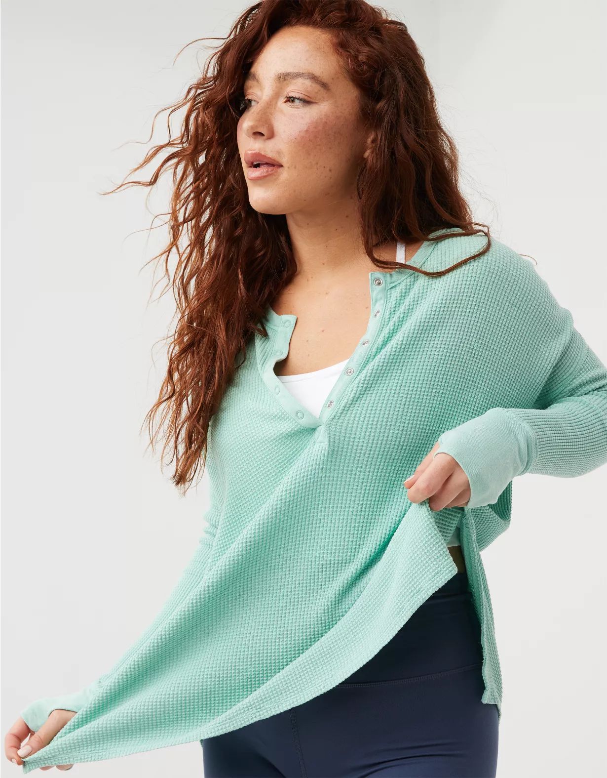 OFFLINE By Aerie Wow! Waffle Henley T-Shirt | Aerie