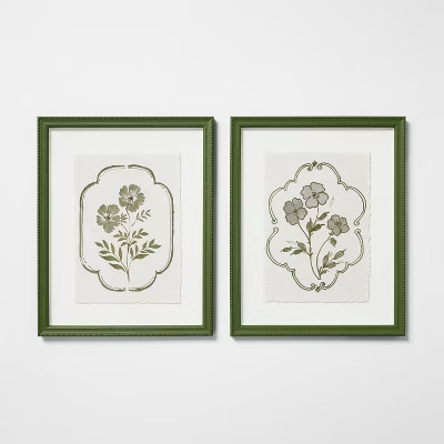 16"x20" (Set of 2) Floral Print Framed Arts - Threshold™ designed with Studio McGee | Target
