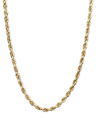 Rope Chain (1-3/4mm) Necklace Collection in 14k Gold - Macy's | Macy's