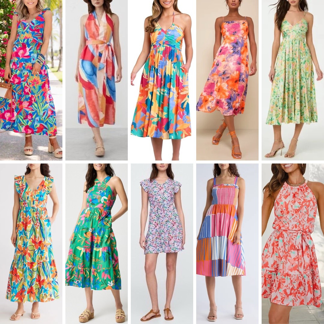 Colorful warm weather dresses