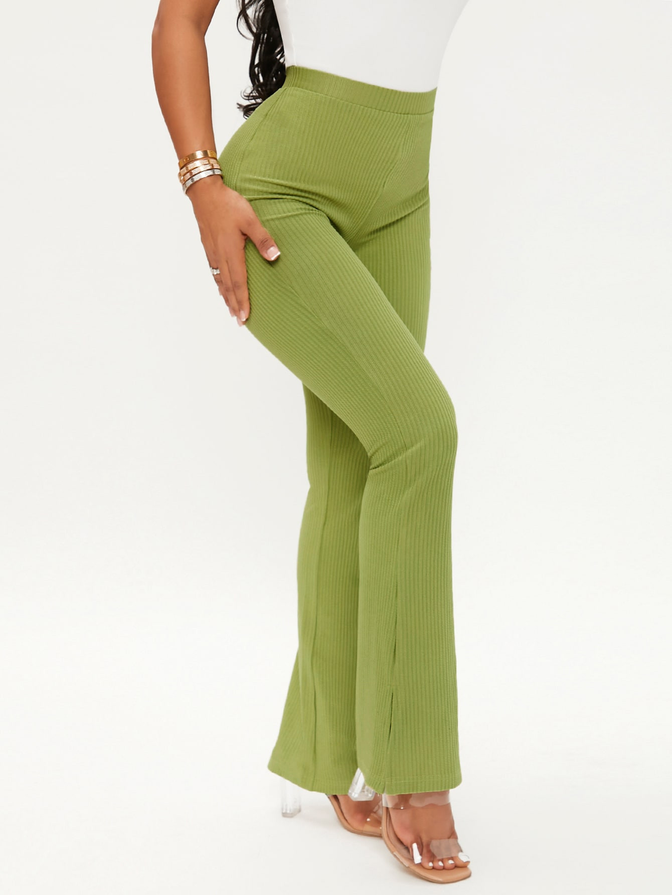 SHEIN SXY High Waist Split Hem Flare Leg Pants4.87(500+) | SHEIN