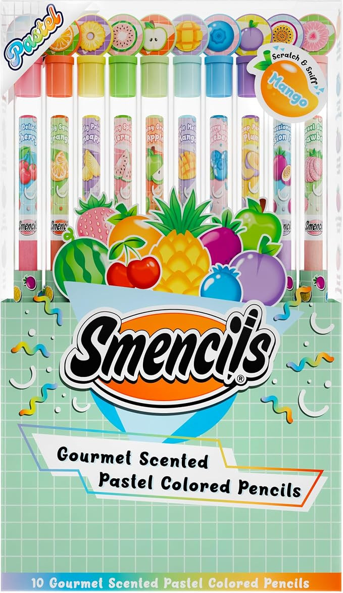 Pastel Colored Smencils - Patented Gourmet Scented Colored Pencils made from Recycled Newspapers,... | Amazon (US)