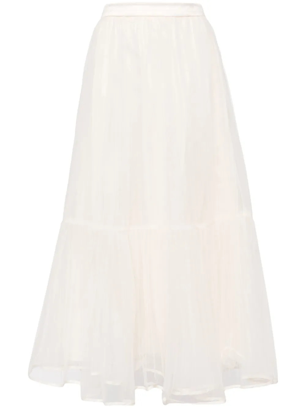 Tout a Coup Tiered Tulle A-line Skirt | White | FARFETCH | Farfetch Global
