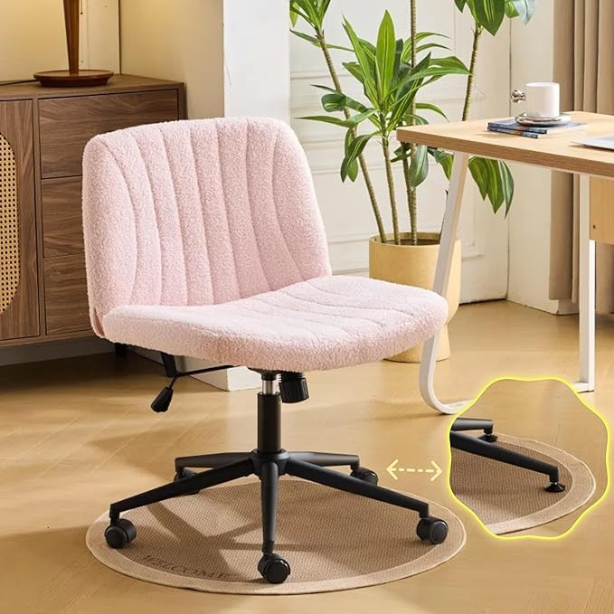 VINGLI Criss Cross Legged Chair,Wide Comfy Office Desk Chair,Dual-Use with/no Wheels Computer Tas... | Amazon (US)