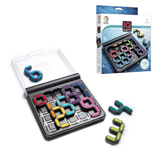 SmartGames IQ Digits – Compact Travel Logic Game with 120 Number Challenges, Math & Puzzle Brain Teaser for Kids & Adults, STEM Toy for Ages 7+, Portable Educational Game | Amazon (US)