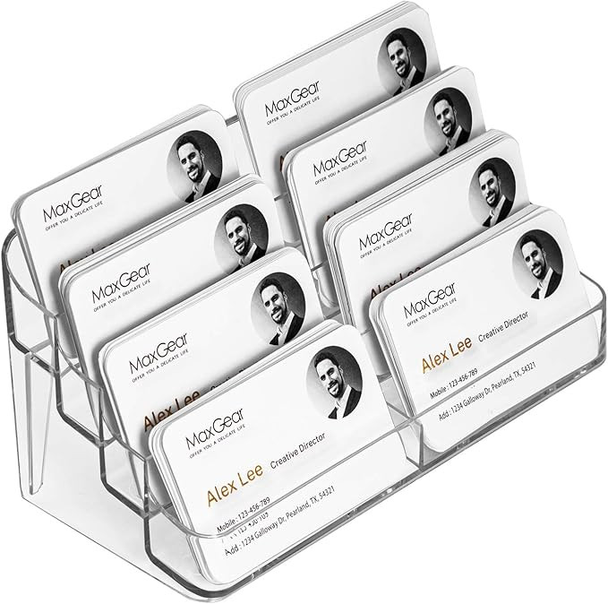 MaxGear Acrylic Business Card Holder for Desk Multiple Business Card Holders, Business Card Stand... | Amazon (US)