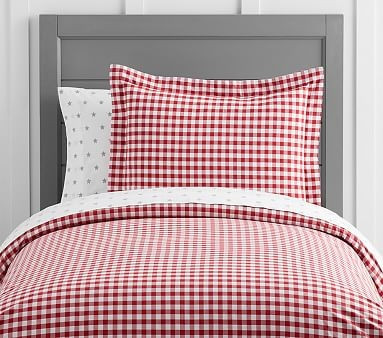 Organic Check Duvet Cover | Pottery Barn Kids