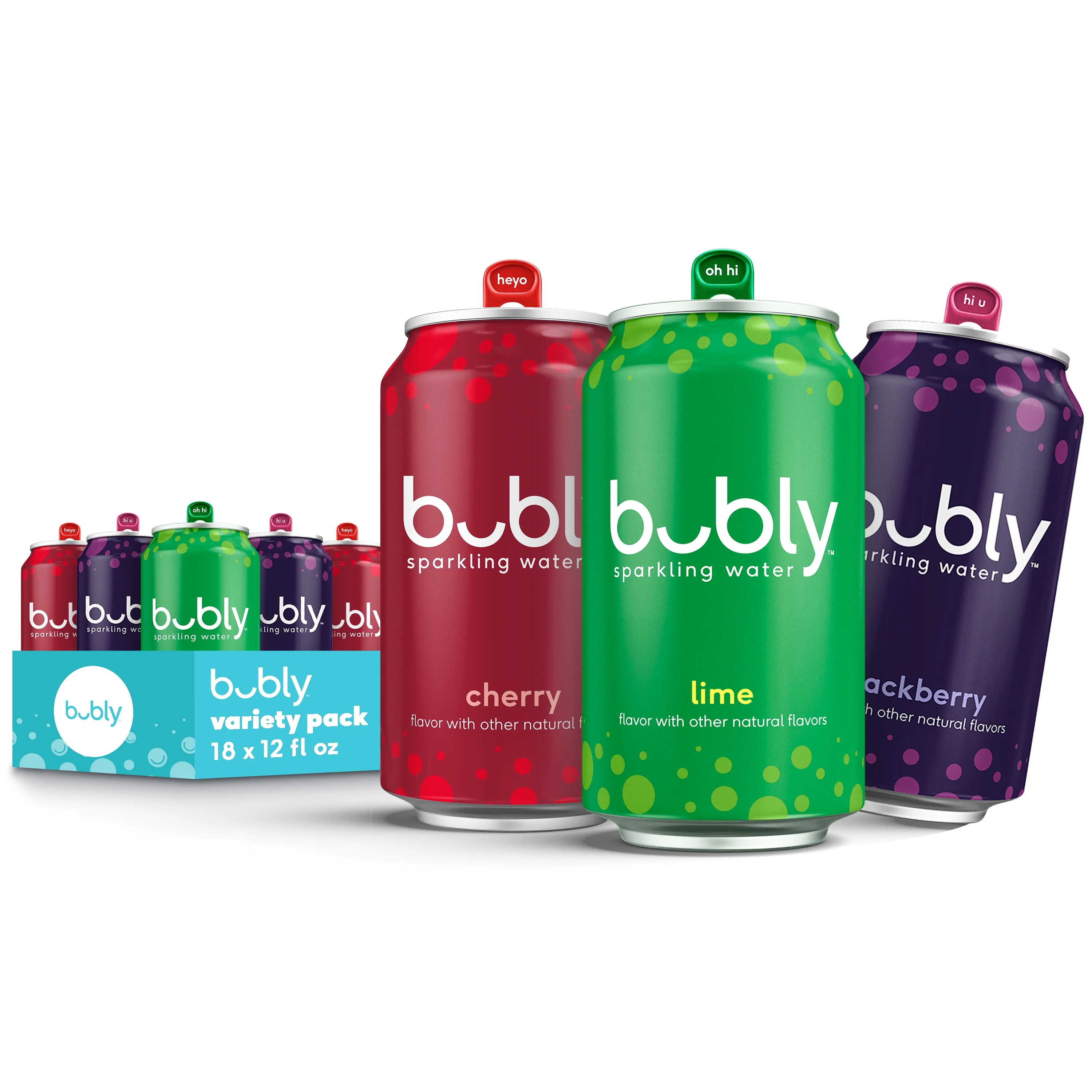 bubly Lime Yours Sparkling Water, Variety Pack, 12 fl oz, 18 Pack Cans | Walmart (US)