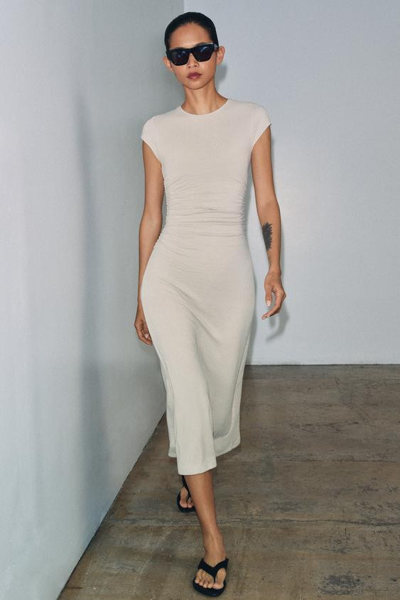 DRAPED MIDI DRESS | Zara US