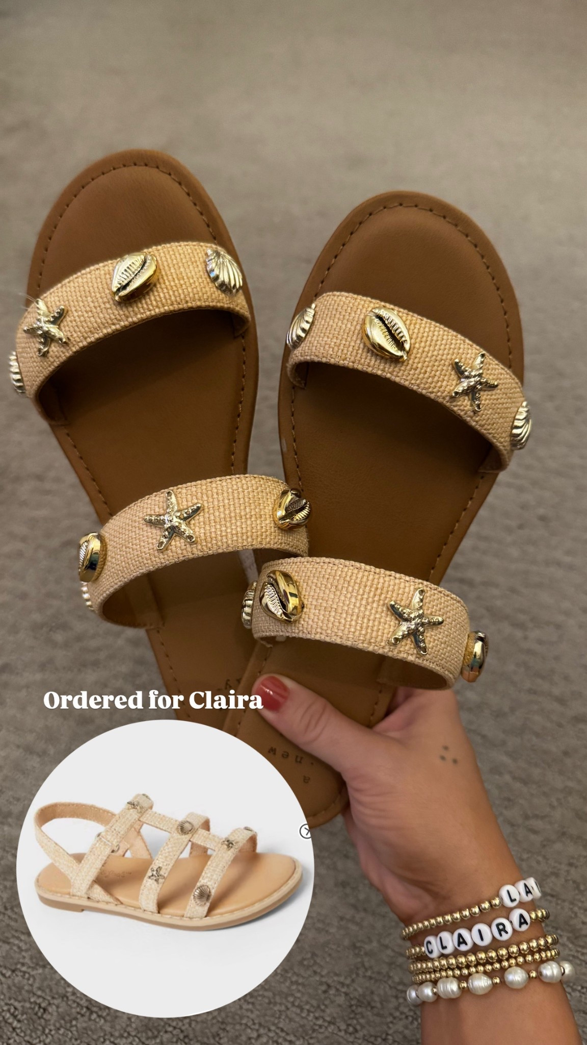 Summer sandals to match with my mini! 

#LTKShoeCrush #LTKKids #LTKFamily