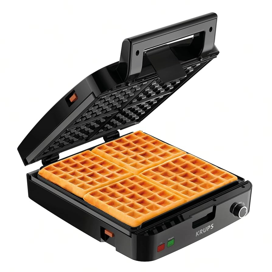 Amazon.com: KRUPS 4-Slice Belgian Waffle Maker: Stainless Steel, 5 Browning Levels, Audible Ready... | Amazon (US)