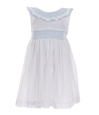 Little Girl 2T-6X Smocked Peter Pan Collar Sleeveless Dress | Dillard's