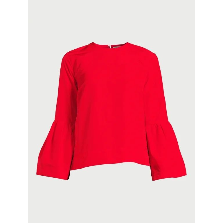 Free Assembly Women's Top with Long Bell Sleeves, Sizes XS-XXXL | Walmart (US)