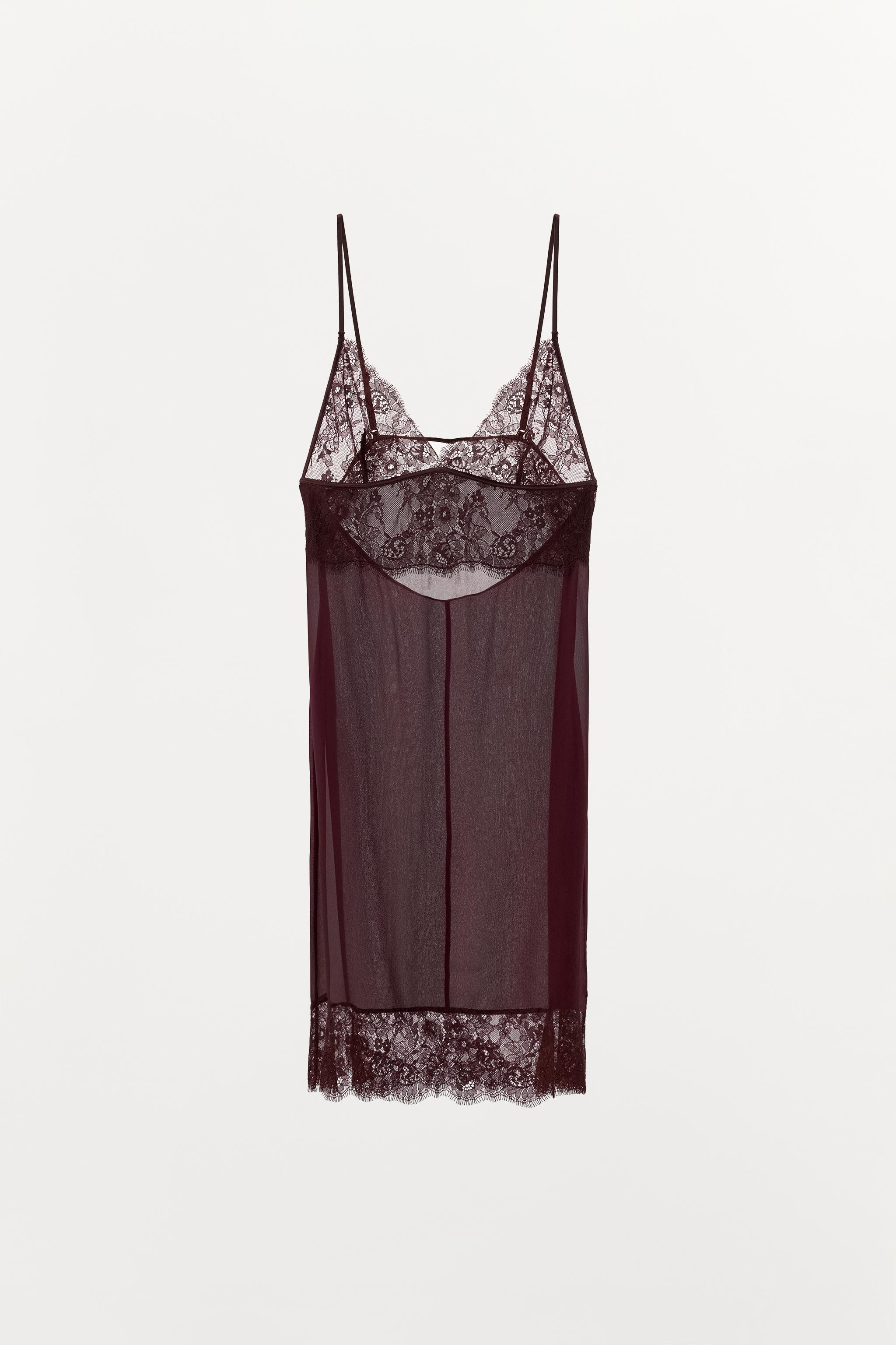 COMBINATION LACE MINI DRESS | Zara US