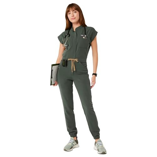 FIGS Women's Rafaela Cargo Jogger Scrubjumpsuit - Moss 2XL | Amazon (US)