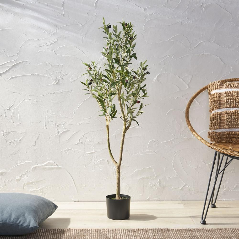 Noble House Tigue 4 ft. Green Artificial Olive Tree | The Home Depot