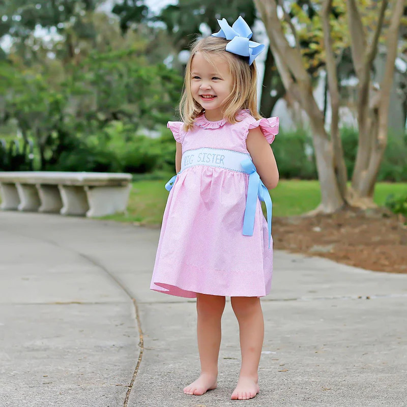 Big Sister Blue Ribbon Beverly Dress | Classic Whimsy