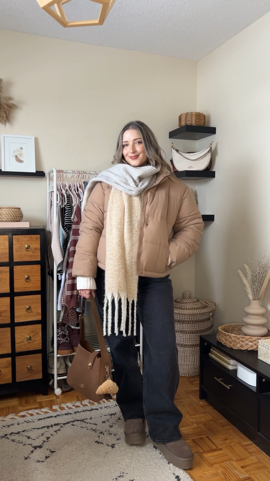 Neutral winter outfit! Wearing my usual size L in the sweater (super soft chenille) and puffer jacket (Canadian link under similar products). Jeans are my all time fave style from Abercrombie, wearing 32 for a looser fit. Ugg look for less boots are such good quality and fit TTS. I’ve been using this Coach bag on repeat and it’s so good for every day!


#LTKmidsize #LTKwinter #LTKjeans