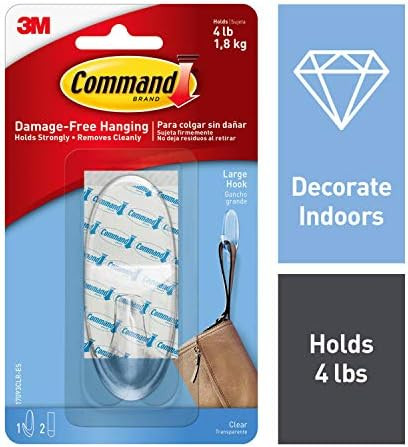Command 6-packages of Large Hook, Decorate Damage-Free, Holds 4 lbs (17093CLRES) | Amazon (US)
