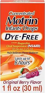 Motrin Infants Concentrated Liquid Medicine Drops with Ibuprofen, Berry, 1 fl. oz | Amazon (US)
