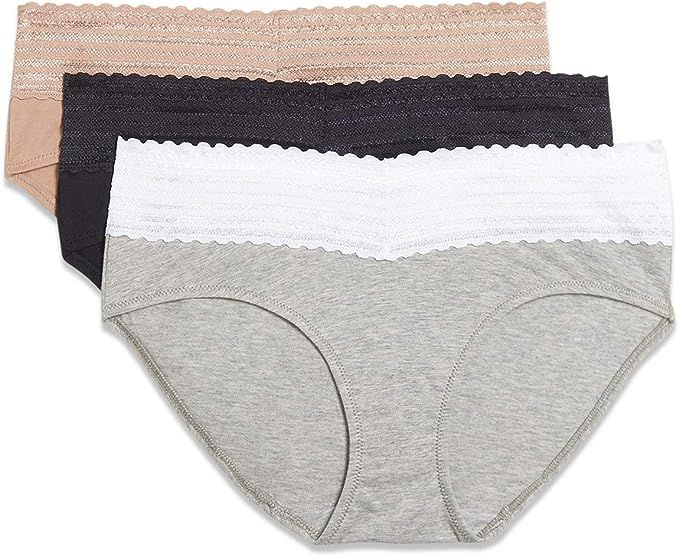 Warner's Women's Blissful Benefits No Muffin Top Cotton Stretch Lace Hipster Panties Multipack | Amazon (US)