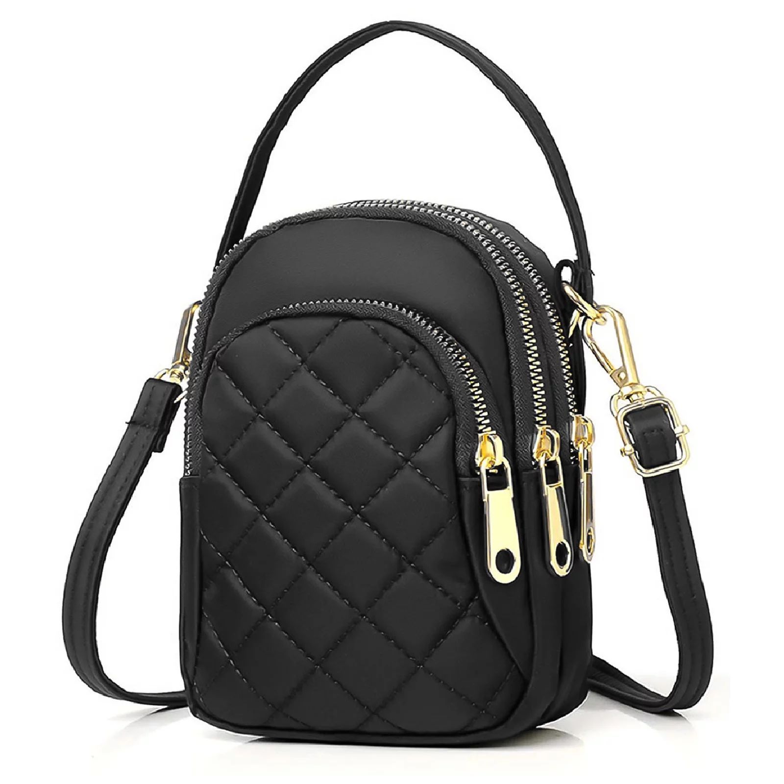 EEEkit Quilted Crossbody Cellphone Bag for Women, Small Phone Handbag with 3 Zipper Pockets and A... | Walmart (US)