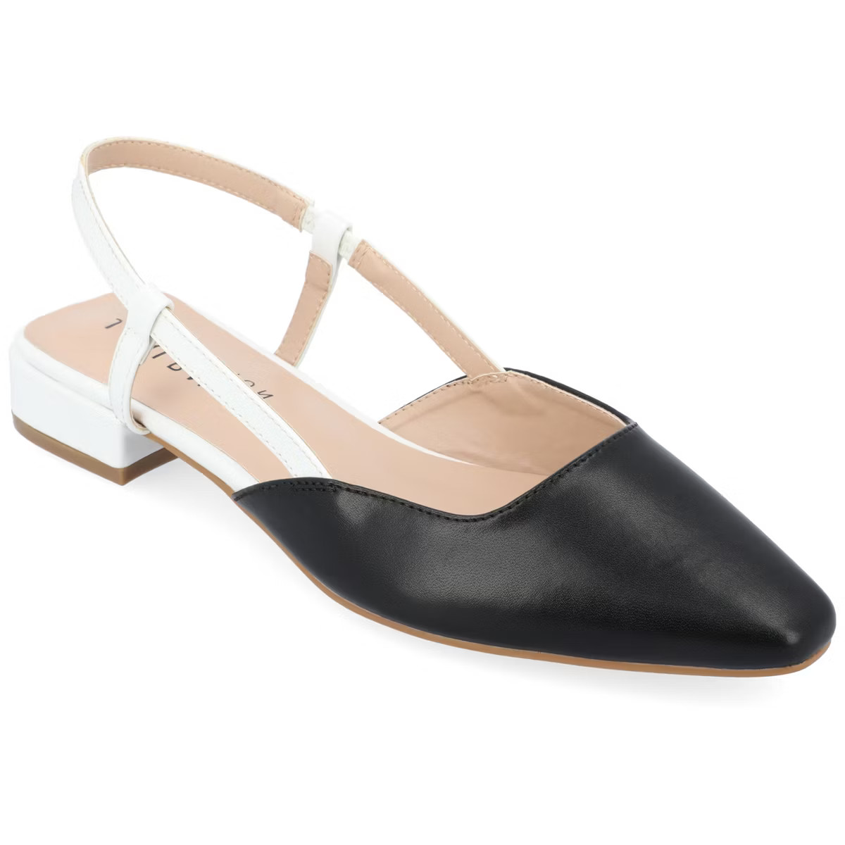 Journee Collection Womens Paislee Sling Back Block Heel Square Toe Flats | Target