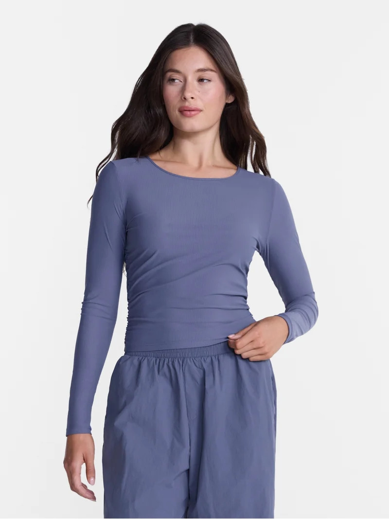 Avia Women\u2019s Side Cinch Ruched Top, Sizes XS-XXXL | Walmart (US)