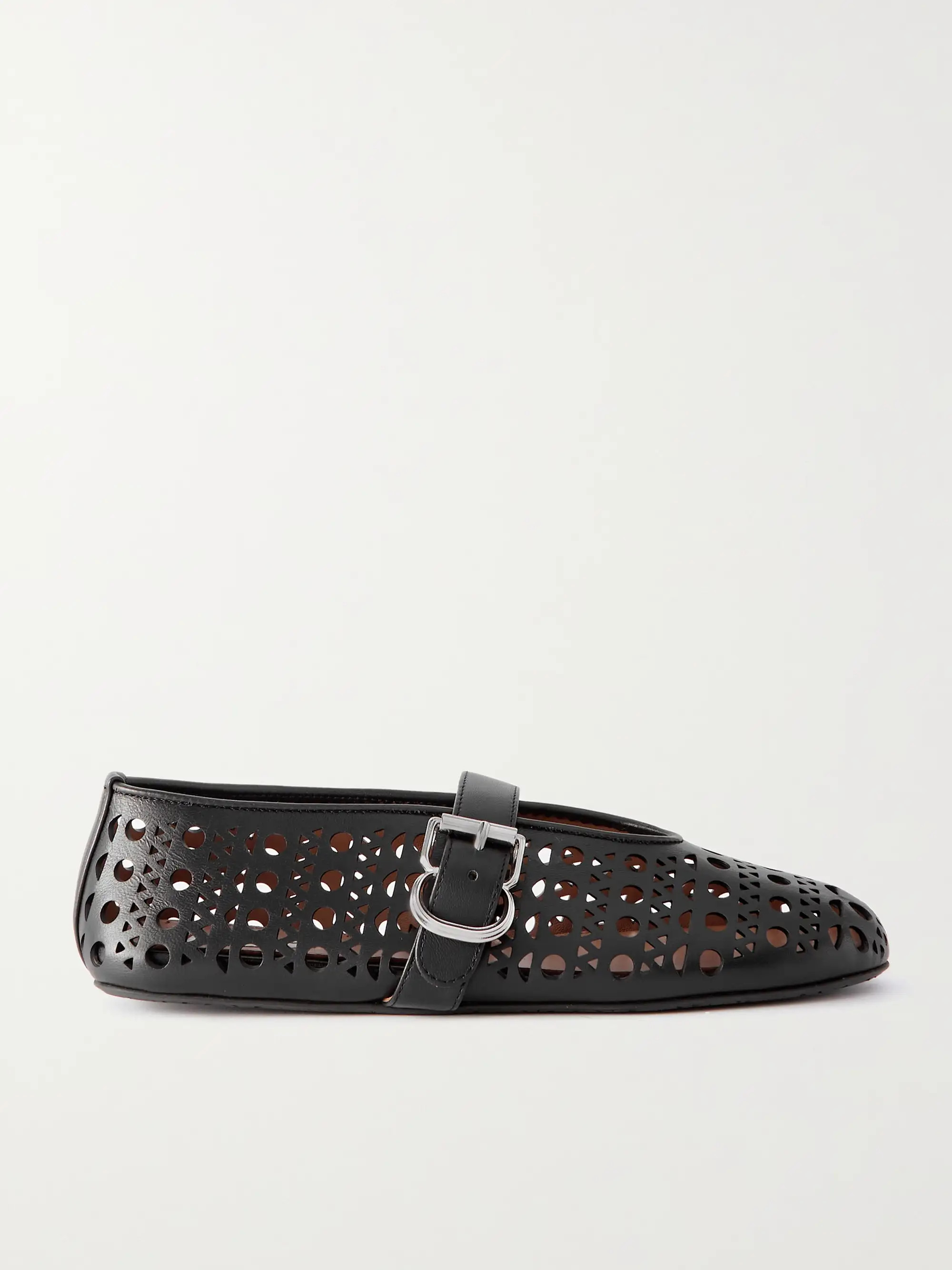 Perforated leather ballet pumps | NET-A-PORTER (UK & EU)