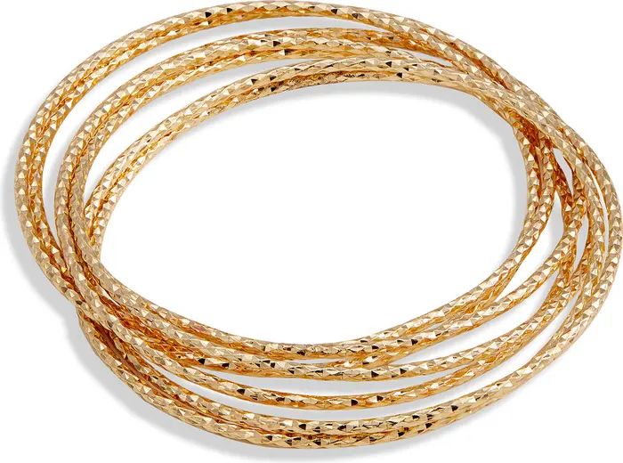 18K Gold Plated Italian Diamond Cut Bangle Set | Nordstrom Rack