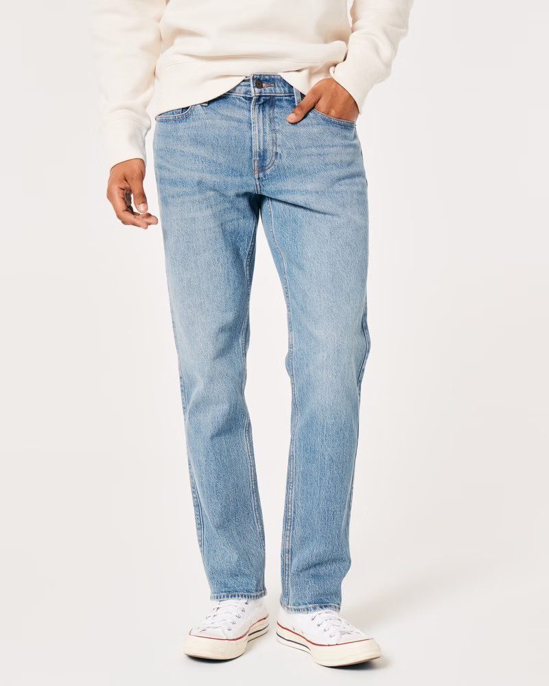 Medium Wash Signature Slim Straight Jeans | Hollister (US)