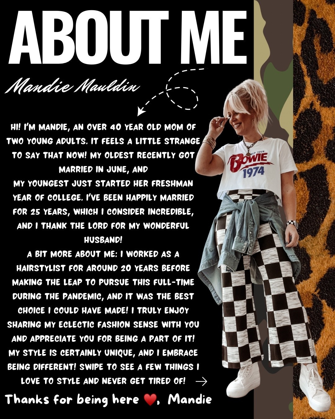 About Me! This fit here is a few years old but I’d so wear this same thing still today! I’m still in love with checkered print and a band tee any day! 
I’ll link similar but these are all older  

#LTKStyleTip #LTKFindsUnder100 #LTKOver40