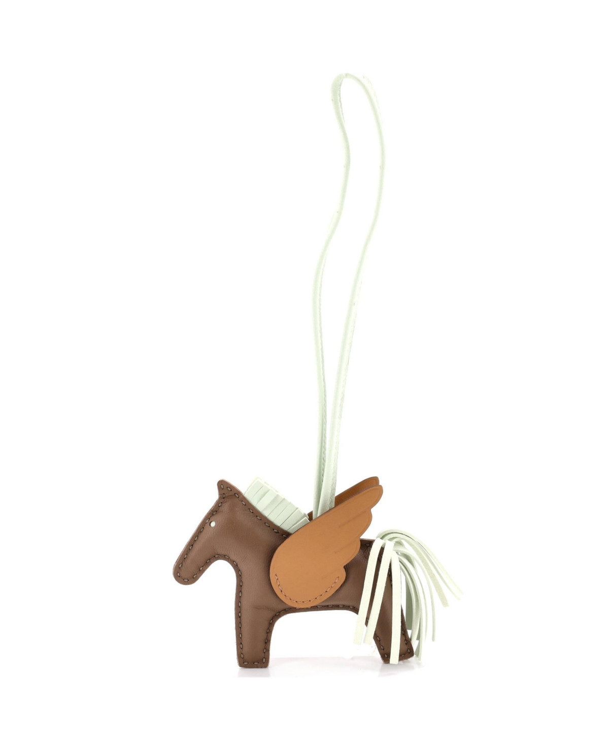 Pre-Owned HERMES Pm Pegase Rodeo Bag Charm Leather - Brown | Macy's