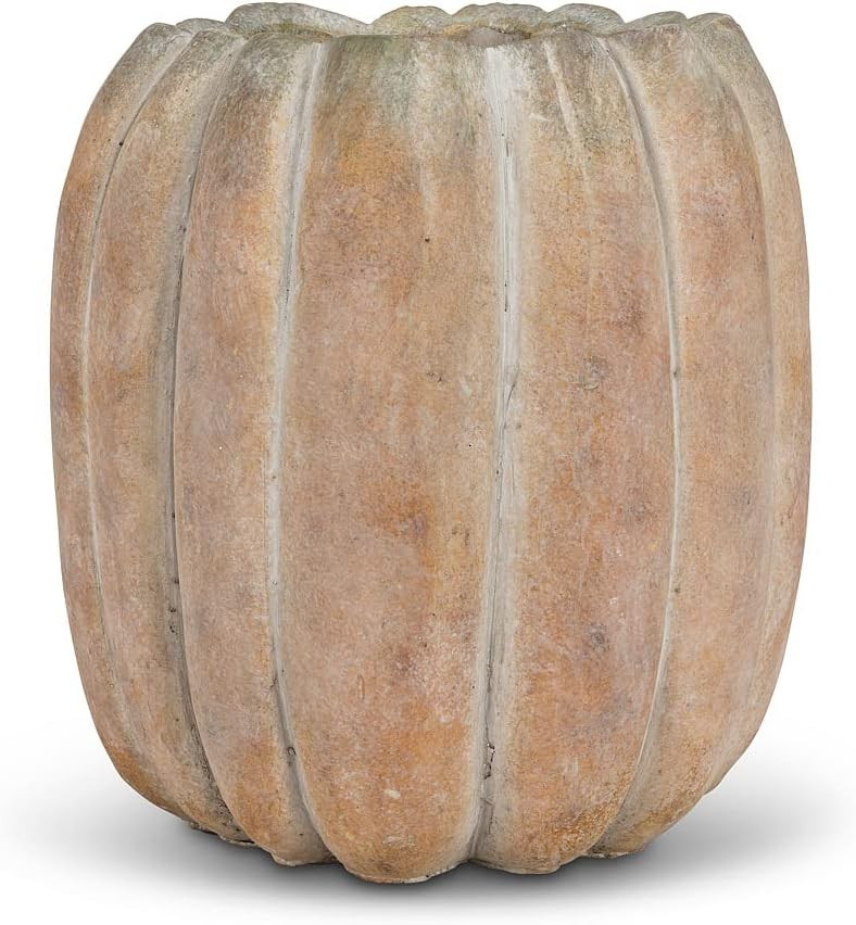 Abbott Collection 27-PUMPKIN-221-LG Large Tall Cement Pumpkin Indoor and Outdoor Planter Pot | Amazon (US)