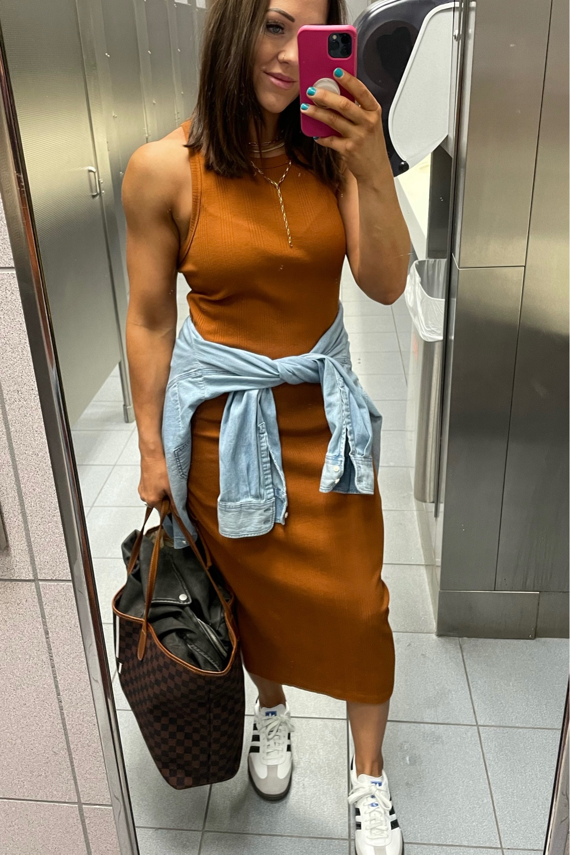 Travel outfit adidas samba ribbed knit dress sneakers

#LTKtravel #LTKfindsunder50 #LTKshoecrush