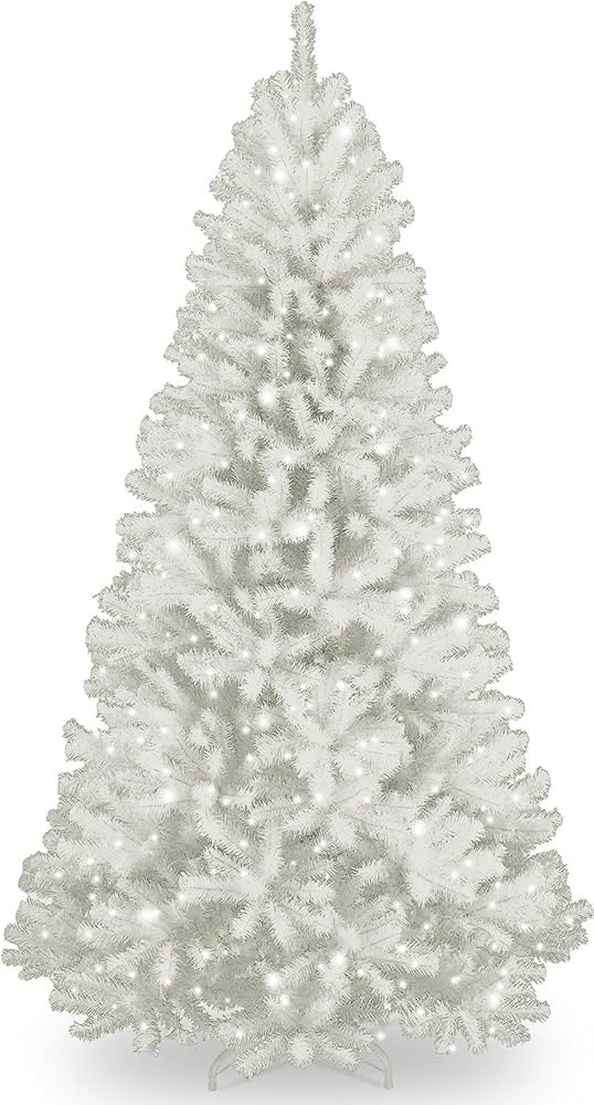 National Tree Company Pre-Lit Artificial Full Christmas Tree, White, North Valley Spruce, White L... | Amazon (US)
